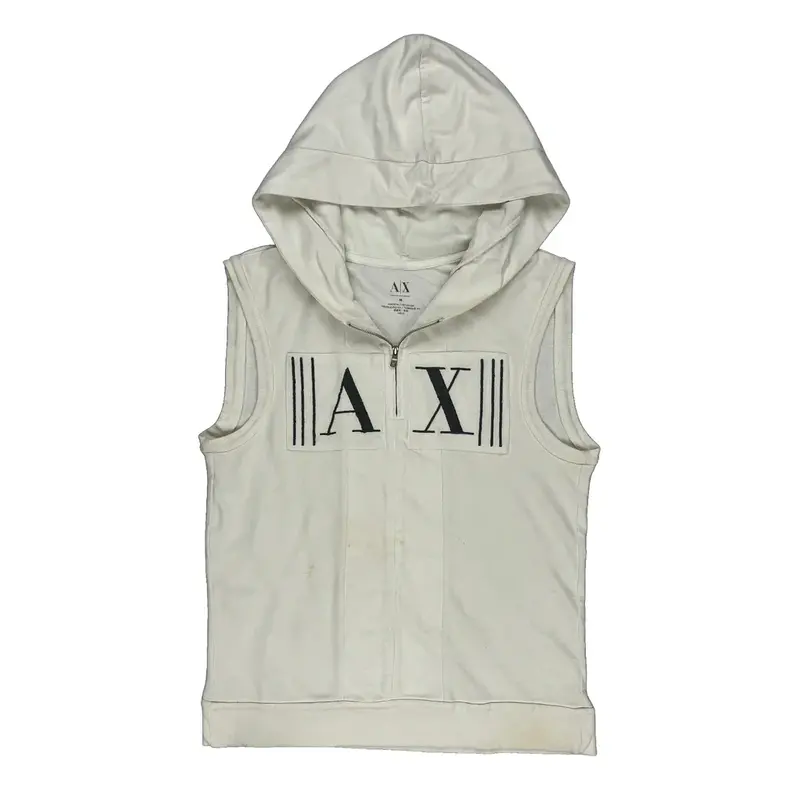 Armani Exchange Hoodie - Medium White Cotton