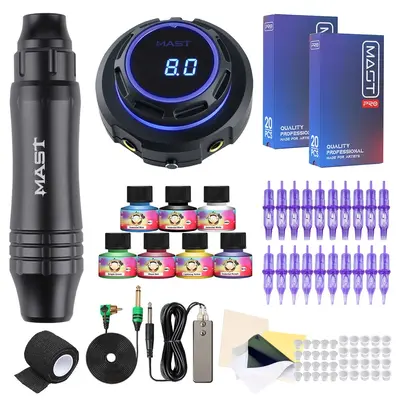 Mast P10 Ultra Tattoo Pen Machine Halo Power Supply Pro Cartridges
