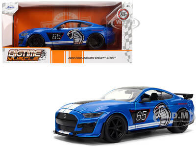 2020 Ford Mustang Shelby GT500 #65 Ford Performance Blue with Black Top and White Stripes Bigtime Muscle Series 1/24 Diec...