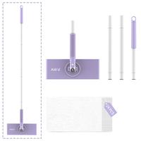 Automatic Cloth Changing Mop, 2024 Upgraded Automatic Washcloth Mop, 360°Rotating Head Portable Push-Pull Handle Design Face...