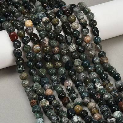 Natural Moss Agate Beads Strands