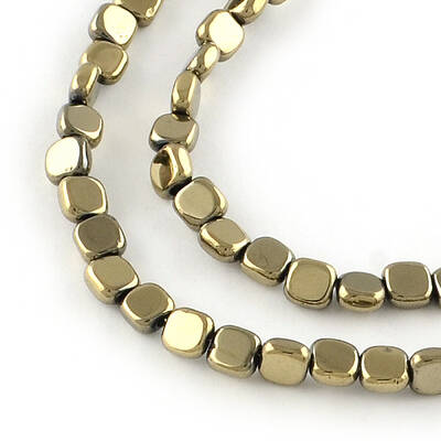 Electroplated Non-magnetic Synthetic Hematite Beads Strands