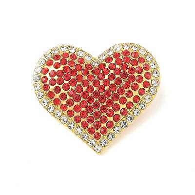 Heart Zinc Alloy Rhinestone Brooches for Backpack Clothes