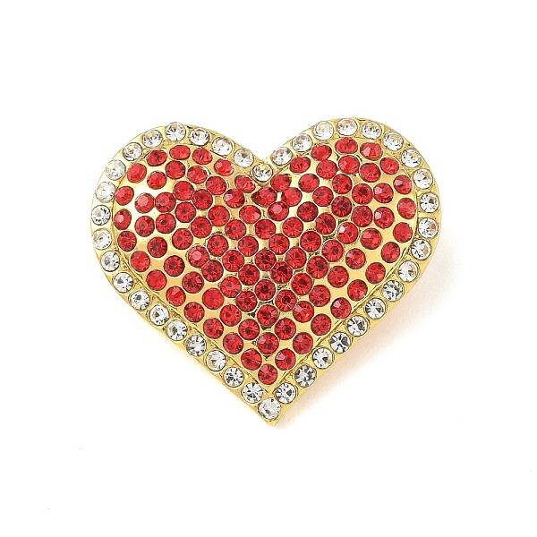 Heart Zinc Alloy Rhinestone Brooches for Backpack Clothes