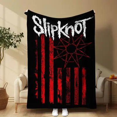 Slipknot Pattern Blanket, 1/2 Counts Soft Comfortable Cool Bedroom Bedding Throw, Warm Napping Blanket for Home Office Trave...