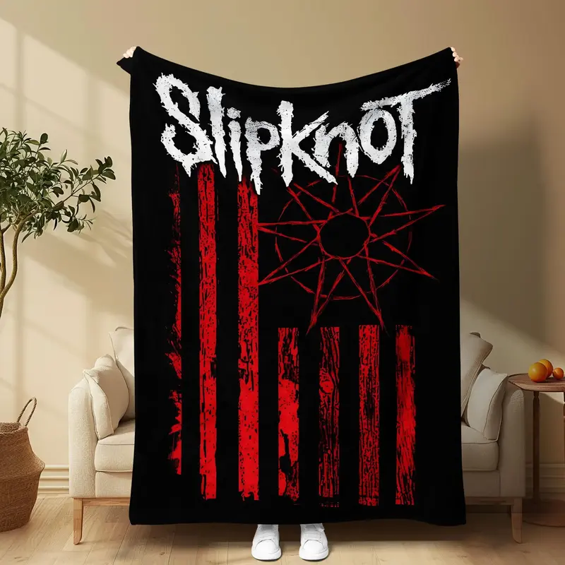 Slipknot Pattern Blanket, 1/2 Counts Soft Comfortable Cool Bedroom Bedding Throw, Warm Napping Blanket for Home Office Trave...