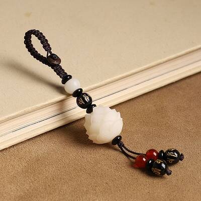 Carved Bodhi Lotus Flower Pendant Decorations