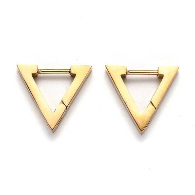 304 Stainless Steel Triangle Huggie Hoop Earrings