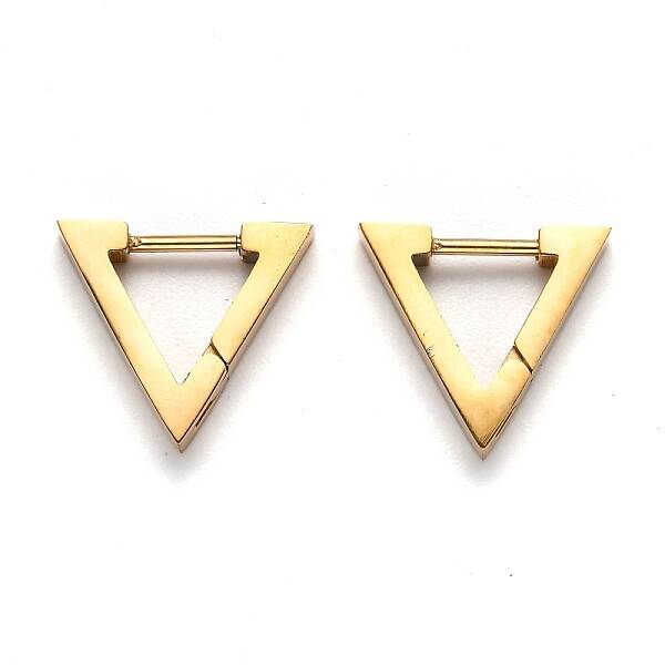 304 Stainless Steel Triangle Huggie Hoop Earrings