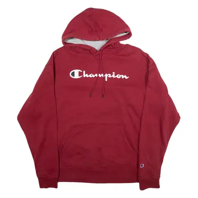 CHAMPION Mens Red Hoodie L