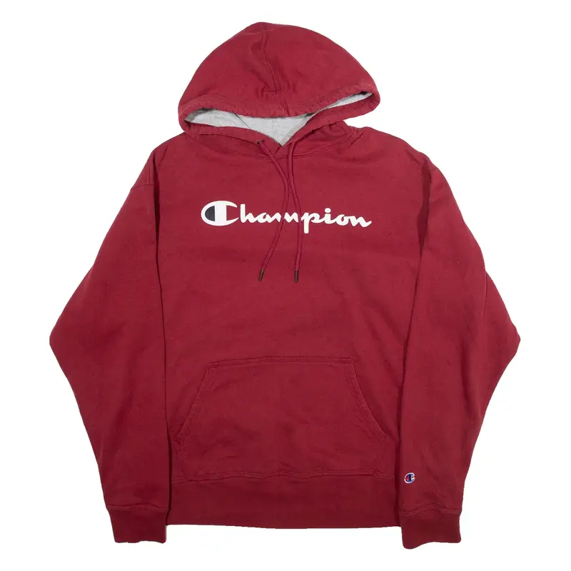 CHAMPION Mens Red Hoodie L
