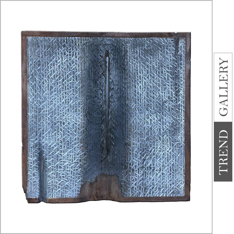 Abstract Weaving Style Wooden Light Blue Wall Art Original Wood Painting | BLUE WEAVING 27.5"x27.5"