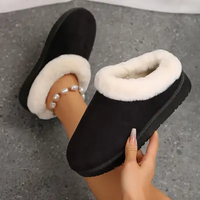 Fuzzy House Slippers for Women,Memory Foam Womens Slippers Indoor and Outdoor Non-Slip Faux Fur Comfy Winter House Shoes