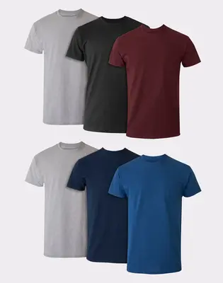 Hanes Men's Cotton Pocket T-shirt Moisture-wicking With Odor Control Assorted Solids 6-pack Underwear Multi Pack Comfortable ...