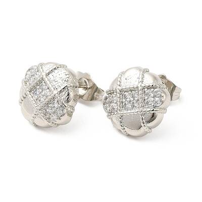 Clear Cubic Zirconia Flower Stud Earrings