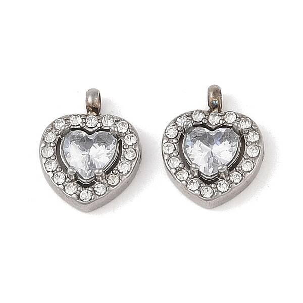 304 Stainless Steel Cubic Zirconia Pendants