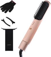Hair Straightener Brush, Ionic Hair Straightening Brush Flat Iron for Women, Anti-Scald and Anti-Frizz Ceramic Straightening ...