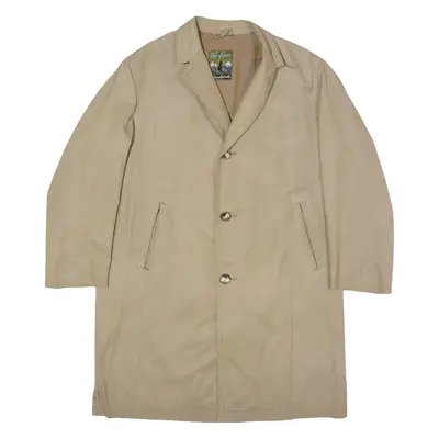 FOREVER Mens Trench Coat Beige Twill 90s XL