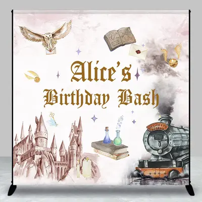 Wizard World Castle Custom Name Birthday Backdrop