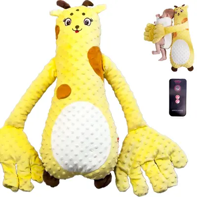 A Patting Soother Pillow Palm, Baby Sleeping Soother Patting Toy, Animals-Shaped Sleeping Aid, Soft Stuffed Animal for Infan...