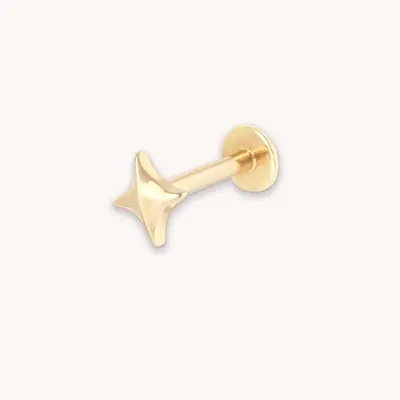 Sterling Silver with Yellow Gold Plated Star Helix Piercing