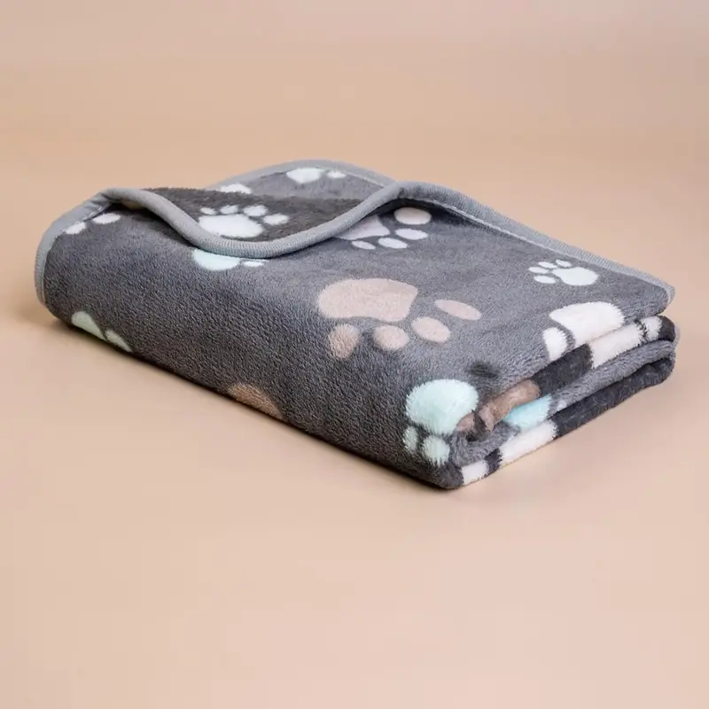 Cute Paw Pattern Pet Plush Blanket, 1 Count Soft Pet Blanket, Pet Blanket For Dog & Cat