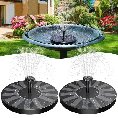 AISITIN Solar Bird Bath Fountain with 6 Nozzles, Solar Fountain Pump for Bird Bath with Brackets, Solar Powered Floating Wate...