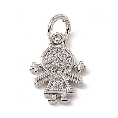 Brass Micro Pave Cubic Zirconia Charms