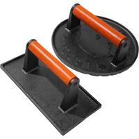 vivicreate Cast Iron Bacon Press for Griddle - Heavy Duty Smash Burger Press, Grill Press with Ergonomic Wooden Handle, Meat ...