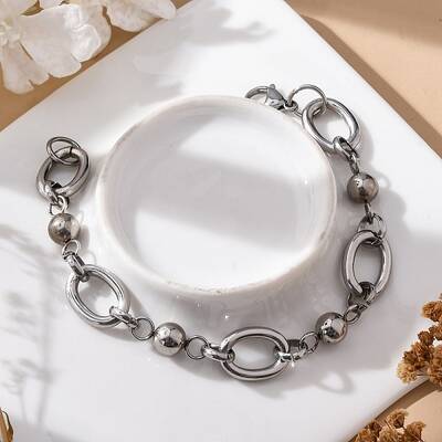Tarnish Resistant 304 Stainless Steel Round Link Chain Bracelets