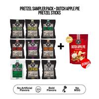 Pretzel Sampler Pack - 9 bags  + DUTCH APPLE PIE PRETZEL STICKS - Pop Daddy Snacks
