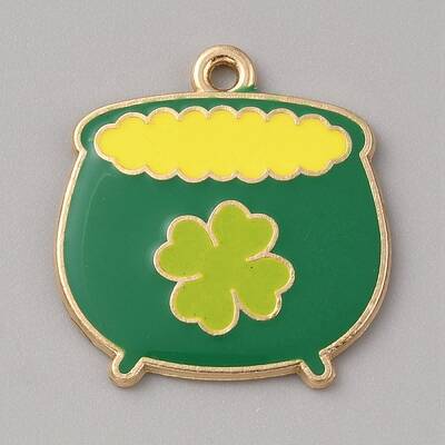 Saint Patrick's Day Alloy Enamel Pendants