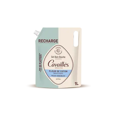 Cavaillès Eco-refill Bath and Shower Gel Cotton flower Sensitive skin 1L