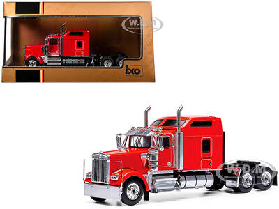 1990 Kenworth W900 Truck Tractor Red 1/64 Diecast Model by IXO Models
