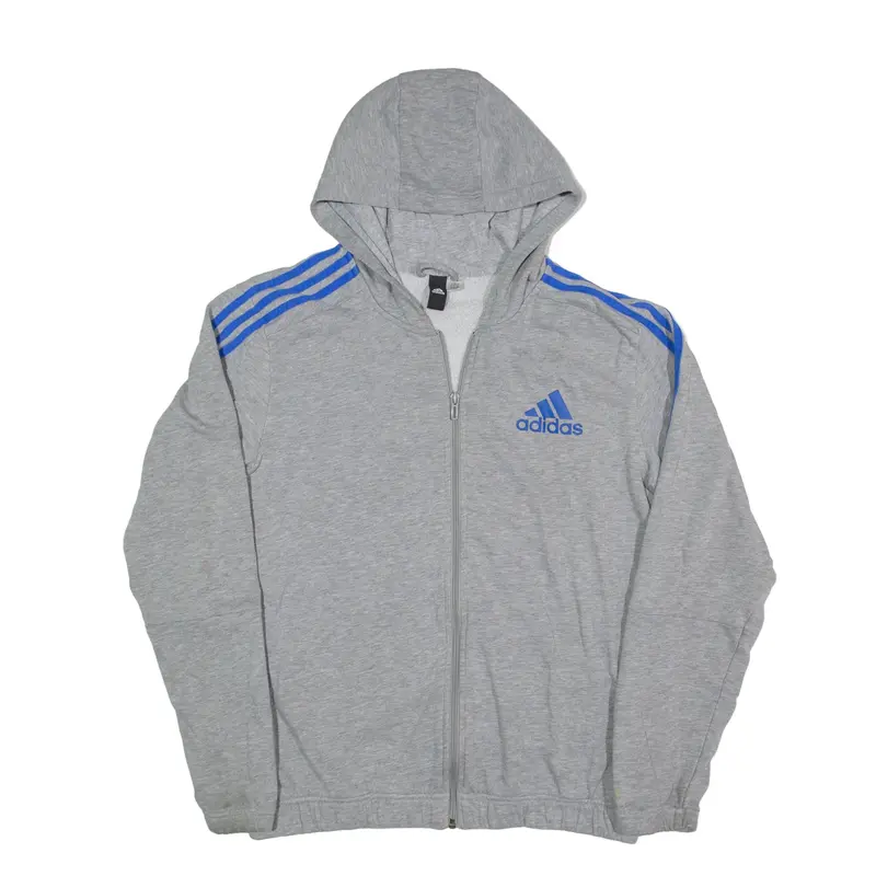 ADIDAS Hoodie Grey Full Zip Mens M