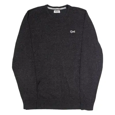 DIESEL Mens Jumper Grey Crew Neck Tight Knit L