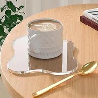 Creative Cloud Shaped Coffee Coaster, Clear Irregular Acrylic Coffee Cup Mat, Decorative Coaster for Home Office