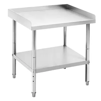 Garvee 28L x 24W x 30H Stainless Steel Grill Stand Table Inch NSF Certified Adjustable Legs 400 Lbs Capacity 2 Edge Baffl...