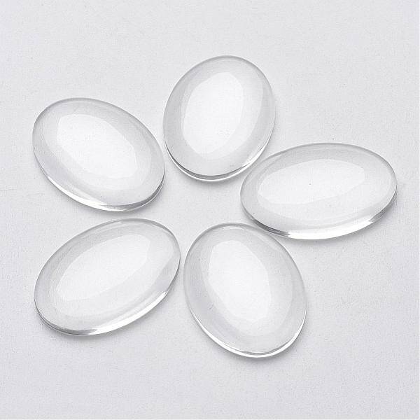 Clear Domed Glass Cabochons for Making Pendants