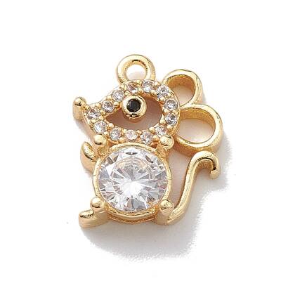 Rack Plating Brass Micro Pave Cubic Zirconia Charms