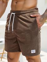 Men's Regular Fit Solid Color Drawstring Waist Shorts, Casual Comfy Breathable Shorts for Summer, Men's Bottoms for Daily Wea...