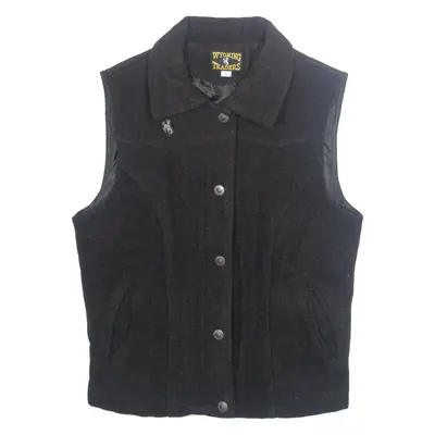 WYOMING TRADERS Mens Gilet Black Wool M