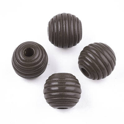Painted Natural Wood Beehive Beads