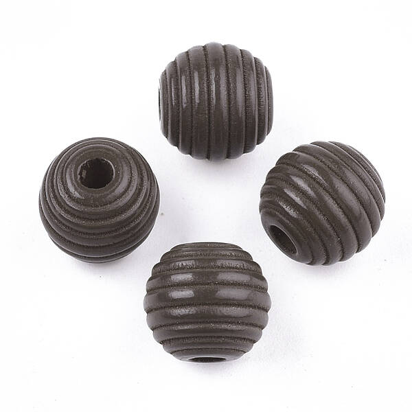 Painted Natural Wood Beehive Beads