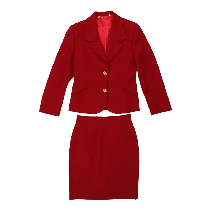 Roccobarocco Full Suit - Small Red Wool | Size: small