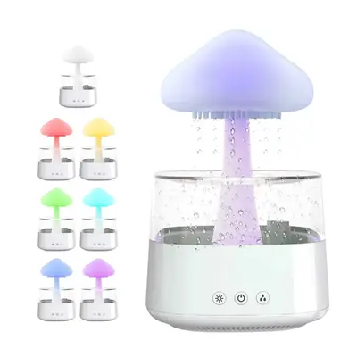 Rain Mushroom Cloud Humidifier with colorful night light