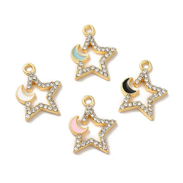 Rack Plating Alloy Rhinestone Pendants