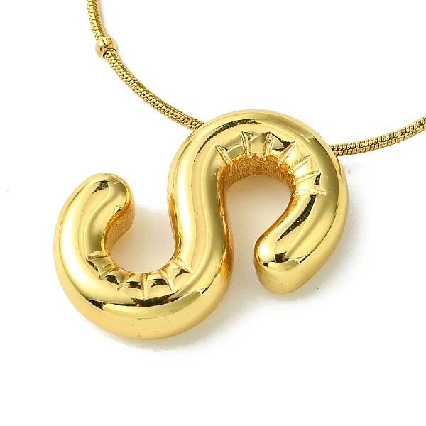 Ion Plating(IP) Initial Letter 304 Stainless Steel Pendant Necklaces
