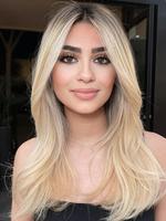22 Inch Ombre Blonde Layered Natural Wave Wig for Women, Gifts for Her, Pre Cut Lace, Pre Plucked Hairline, Wear and Go Gorge...