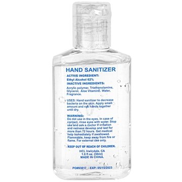 250 Customized 1 oz. Hand Sanitizer Gel - Clear - 62% Alcohol & ...
